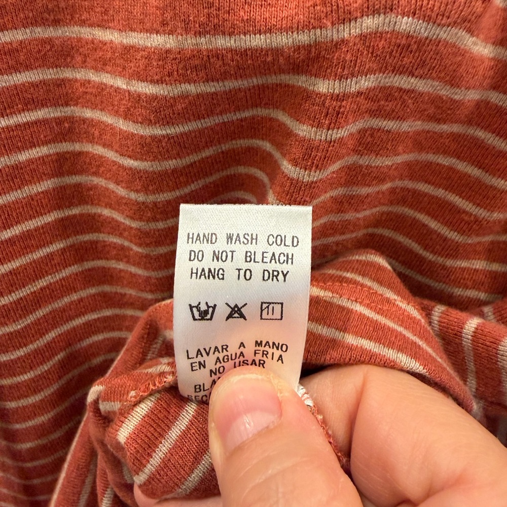 Doe‎ & Rae Rust-Striped Hooded Henley - Picture 6 of 6
